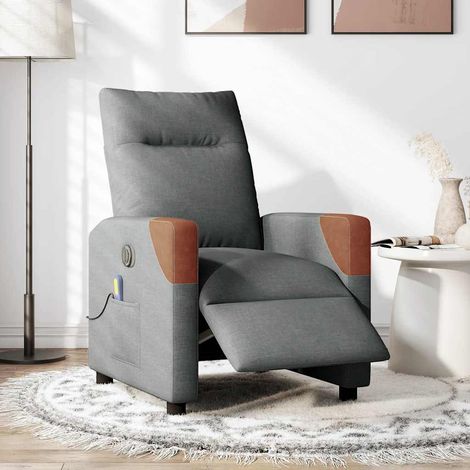 Maison Exclusive - Massagesessel Elektrisch Dunkelgrau Stoff