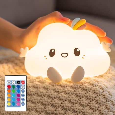 Lampe nuage LED avec télécommande seize couleurs en silicone rechargeable pour chambre d enfant décoration lumineuse portable