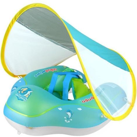 Flotteur de Piscine pour bébé avec auvent Anneau de Flotteur Gonflable pour bébé avec auvent de Protection Solaire Flotteur (1/4)