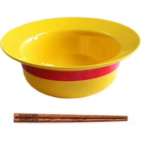 Ensemble bol chapeau de paille One Piece, bol en céramique gravé en forme de chapeau de paille (1/5)