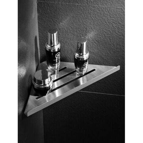 NALOOKAMIC  Alliage d'aluminum Bain Étagère de Douche, Tablette de Douche Étagère d'angle Triangle Cosmétique Panier Rangement Cuisine Etagère de Rangement Murale，Starlight