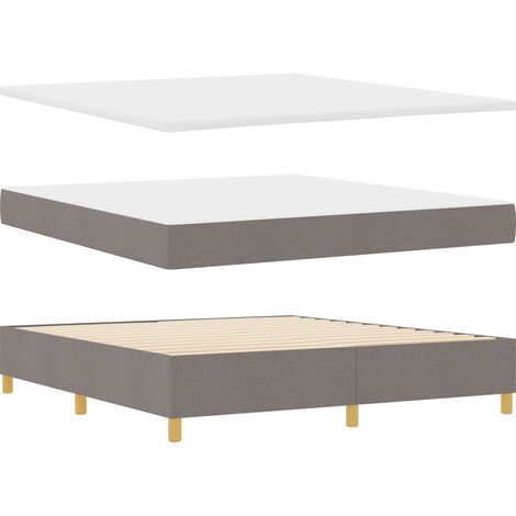 Cama con Somier con Colchón y Banco Taupe 180x200 cm Tela vidaXL (1/5)