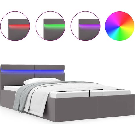 Maison Exclusive - Giroletto Contenitore Idraulico LED Grigio Similpelle 120x200cm