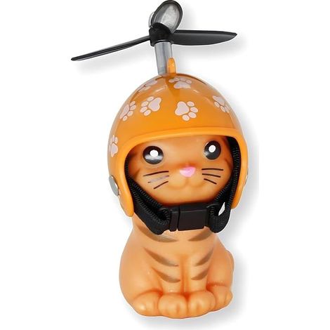 Chaton pour vélo avec Casque Adorable Bike Kitty avec hélice Mascotte de vélo en Caoutchouc Décoration vélo Chat (1/2)