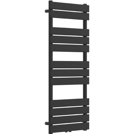 Radiador toallero de palas planas de acero negro para calefacción de baño 120 x 50 cm 030010434 (1/5)