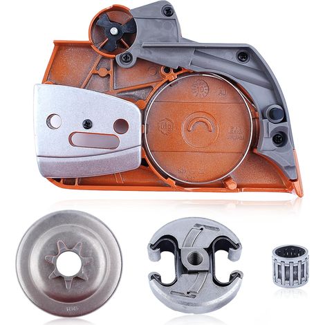 Couvercle latéral d'embrayage de frein de chaîne et tambour d'embrayage 0,325" 7T pour Husqvarna 340 345 346 350 avec roulement à aiguilles Pièces de rechange pour 537107801, 578097901 (1/5)
