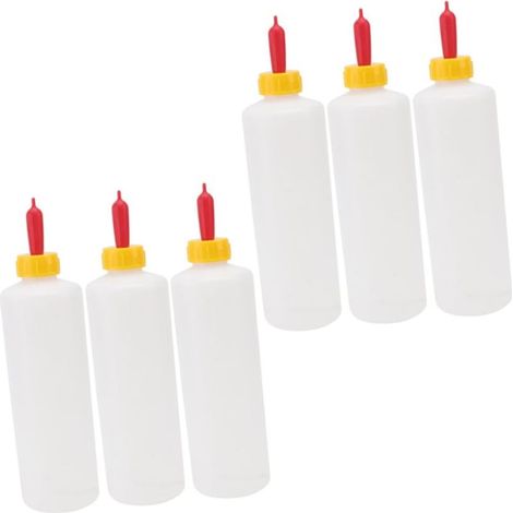 Lot de 6 tétines d'alimentation pour bovins et ovins, flacon de 400 ml, blanc