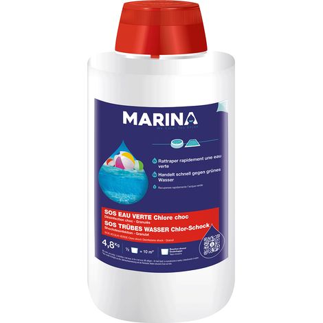 Marina Désinfection Choc - Granulés Chlore choc SOS eau verte 4,8 kg (1/2)