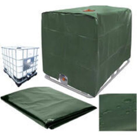 Bâche de réservoir d'eau, Bâche Couverture Réservoir IBC pour Cuve 1000L, Capôt de Protection Container Citerne Eau, Anti-poussière Anti-UV Anti-Pluie, 120x100x116cm (vert) (1/5)