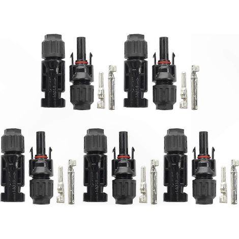 Wasserdichter 5-paariger Solarstecker, Photovoltaik-Kabeladapter, robuste Stecker/Buchsen für Solarmodule (1/5)