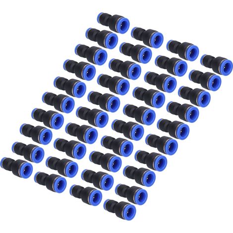 Raccords pneumatiques droits réducteurs à pousser 40 pièces pour tube d'air P12-8, connecteurs en plastique rouge (1/5)