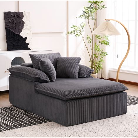 Canapé Relax tissu corduroy grau 177x122x92 cm, rahmenlos, ohne Montage (1/5)