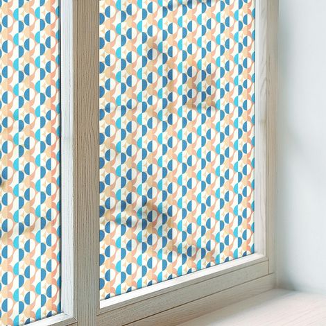 Fensterfolie 100x100 cm Folie für Badezimmer PVC Sichtschutz Fenster Milchglas Selbstklebend Blickdicht Dekorfolie Dekorativ Geometrische Symmetrie