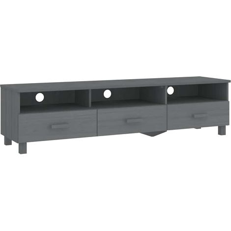 Meuble TV, Étagère TV, Meuble de Salon, Gris fonce 158x40x40 cm Bois de pin solide OIB2723E (1/5)