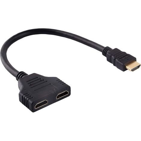 HDMI Cable Splitter 1080P HDMI Male to Dual HDMI Female 1 to 2 Way Splitter Adapter Cable for HDTV, LCD Monitor and Projectors (1/4)