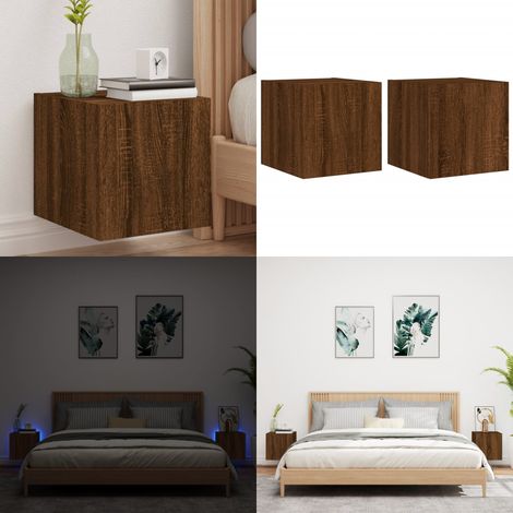 TV-Wandschränke mit LED-Leuchten 2 Stk. Braun Eichen-Optik - TV-Schrank - Holzschrank - Regal - Wohnzimmer Dekoration - Fernseherregal - Home & Living (1/5)