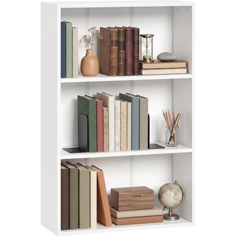 Bibliothèque Étagère de Rangement 60x24x93cm Blanc (1/5)
