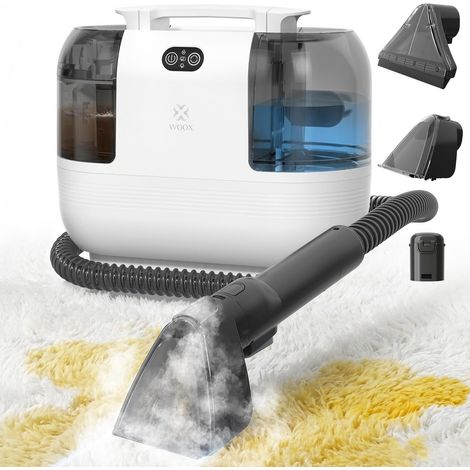 Shampouineuse Nettoyeur Canapé Tissu, 1700W Nettoyeur Vapeur à l’Eau Chaude, Aspiration 15Kpa Injecteur Extracteur Portable pour Tapis, Matelas, Voiture, Rideaux, Réservoir Double