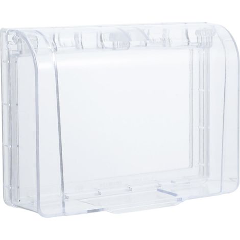 Boîte de Prise Électrique Étanche Couvercle de Prise Intérieure Étanche Plastique Transparent Installation Adhésive pour Murale Toilettes et Extérieur (1/5)