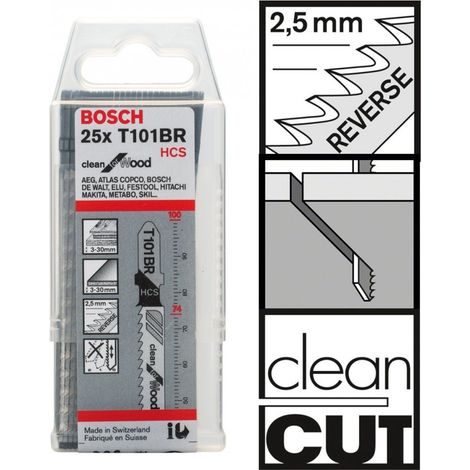 Bosch - Set di lame per sega per legno, lunghezza 100 mm, 25 pezzi. 2608633623