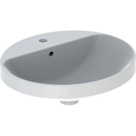 Lavabo à encastrer VariForm oval 500x450mm avec trou pour robinetavec trop plein blanc