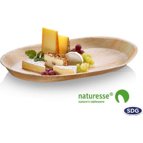 Plateau Long 55x30 cm en feuille de palmier - 50 pièces - Ecobioshopping