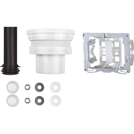 Wirquin – Kit de liaison cuvette pour bâti support WC CHRONO – Tunnel gabarit plaque de commande – Obturateur pipe et tube – Protection tiges filetées