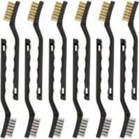 LaBlanc – Set mit 12 Mini-Drahtbürsten aus Edelstahl, Messing-Reinigungsbürste zum Reinigen von Reibung und Rost von Schweißschlacke