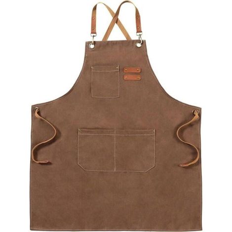 Braune Leinenschürzen, Arbeits-Schürzen für Damen und Herren, Kochschürzen, Kellnerschürzen, für Küche, Kochen und Service