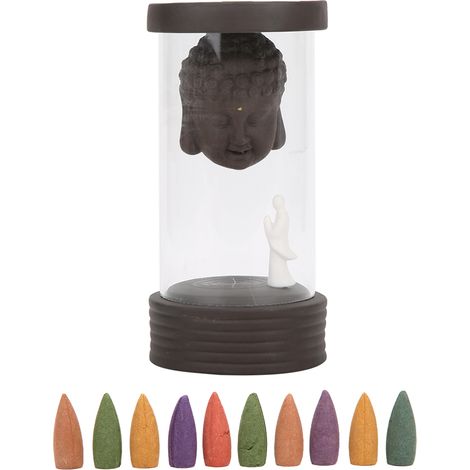 Brûleur d'encens inversé anti-vent, décoration intérieure zen et ornement bouddha pour la maison (1/5)