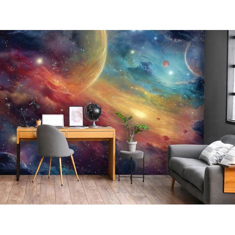 Fototapete Weltraum Planeten, für Kinderzimmer, 150 x 105 cm – Komplettset inkl. Kleister & Anleitung (1/5)