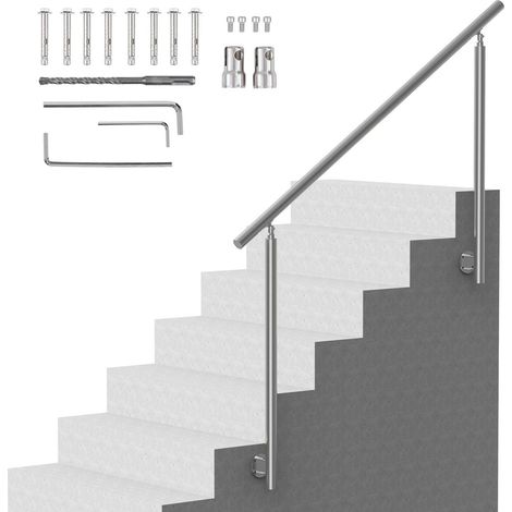 Rambarde de 149,9 cm pour escalier extérieur, terrasse ou porche, fixation latérale (1/5)