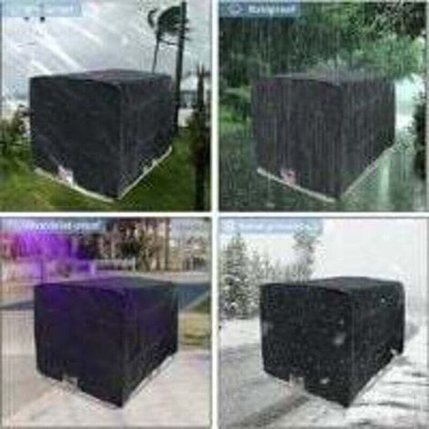 Bâche de réservoir d'eau, Bâche Couverture Réservoir IBC pour Cuve 1000L, Capôt de Protection Container Citerne Eau, Anti-poussière Anti-UV Anti-Pluie, 120x100x116cm (noir)，Starlight
