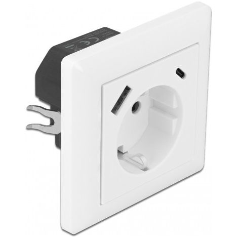 DELOCK EINBAUSTECKDOSE AVEC 2 USB LADEPORTS 3,4 A, 1 X USB TYP-A 11489