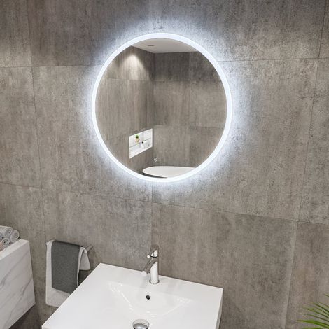 RAK Scorpio Round LED Illuminated Bathroom Mirror with Touch Sensor 600mm Diameter (1/2)