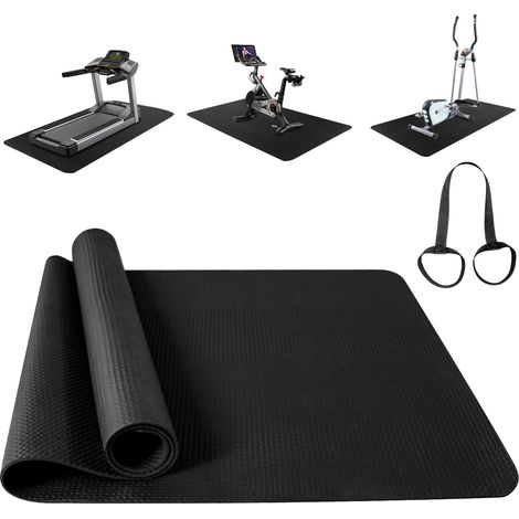 Tapis de Protection de Sol en Caoutchouc imperméable et antidérapant, Compatible Tapis Roulant, vélo elliptique, rameur, vélo d'appartement et Home Trainer (60×152.5cm) (1/5)