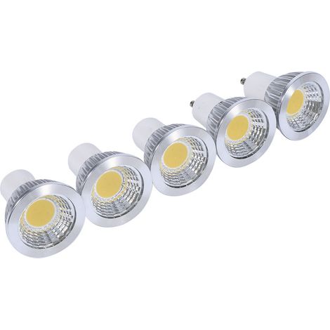 Spot Led GU10 - Ampoule COB 3 W - Blanc Naturel 4000 K - Pour Éclairage Intérieur - Lot De 5