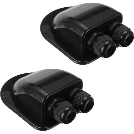Lot de 2 passages de toit, 2 voies étanches en ABS pour camping-car, pour satellite solaire, climatisation, camping-car, caravane, bateau (1/5)