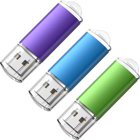 Clé USB 64Go Lot de 3 Grande Capacité Stick Mémoire Porte-Clés USB 2.0 Disque de Stockage Compatible Windows, PC, iPad, Enregistreur, Linux (1/5)
