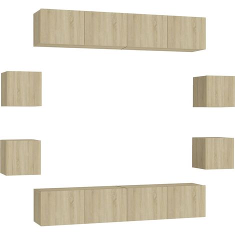 Maison Exclusive - Juego de muebles de salón 8 piezas roble Sonom