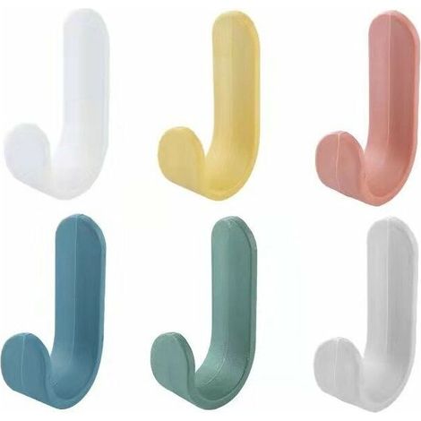 6 pièces de crochet porte-serviettes, crochet de salle de bain porte-serviettes de salle de bain cuisine bureau porte-manteau enfants, crochet mural en acier inoxydable (1/5)