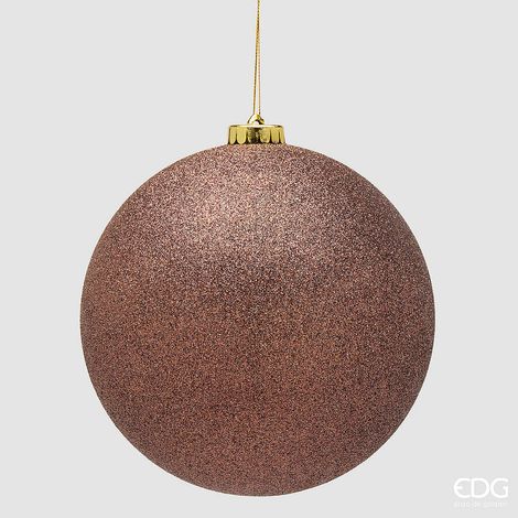 EDG Enzo De Gasperi Pallina di Natale Glitter Marrone Ø15 cm – Addobbo Natalizio (1/2)