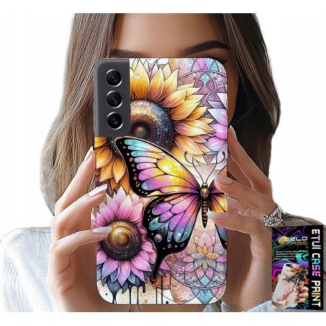 Coque pour Samsung Galaxy S22 Plus - Tournesol avec papillon, coque + film protecteur (1/5)