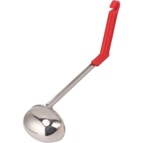 Louche à soupe multifonctionnelle en acier inoxydable anti-brûlure avec manche incurvé, 120 ml. (1/5)