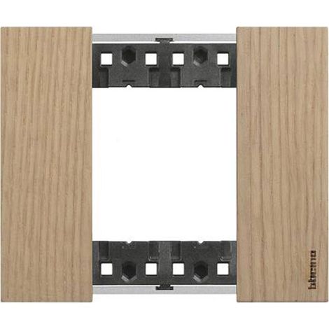 PLACCA 2 POSTI ROVERE BTICINO LIVING NOW KA4802LM