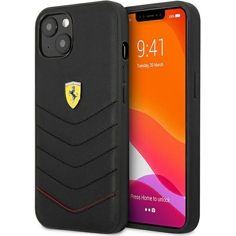 Custodia trapuntata nera Ferrari Off Track per iPhone 13 mini (1/5)