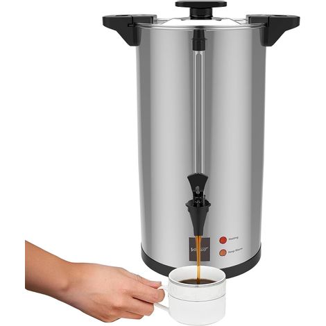 80 tasses 12L Percolateur à café en acier inoxydable avec filtre permanent pour les fêtes, le bureau, les mariages et les événements de restauration (1/5)