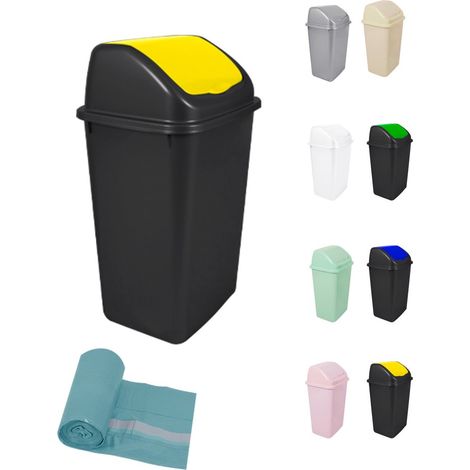 Cubo de Basura con Tapadera Basculante - 15L / 25L / 30L / 50L - Papelera Ideal para Cocina, Baño y Oficina