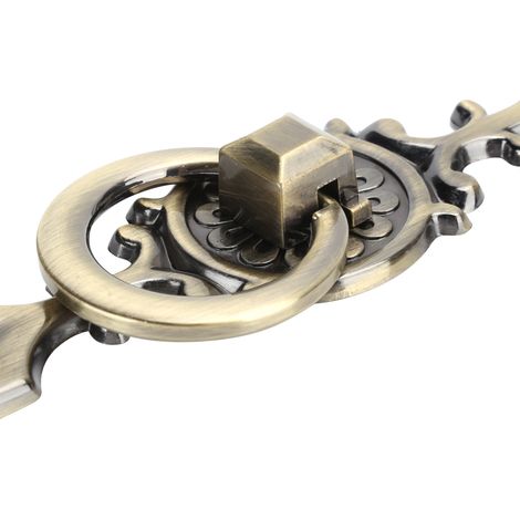 Set aus 2 runden Ringgriffen, einlochig, für Küchenschranktüren und Schubladen, Modell 231, großes Modell in Antikbronze (1/5)