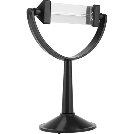 Prisme triangulaire en verre optique avec support, outil pédagogique pour le spectre lumineux en physique (1/5)